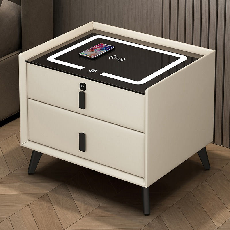 Smart Solid Wood Wireless Charging Bedside Table
