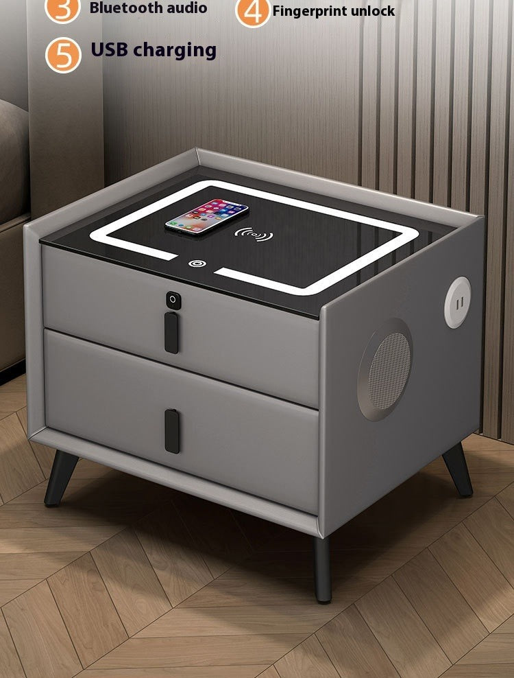 Smart Solid Wood Wireless Charging Bedside Table