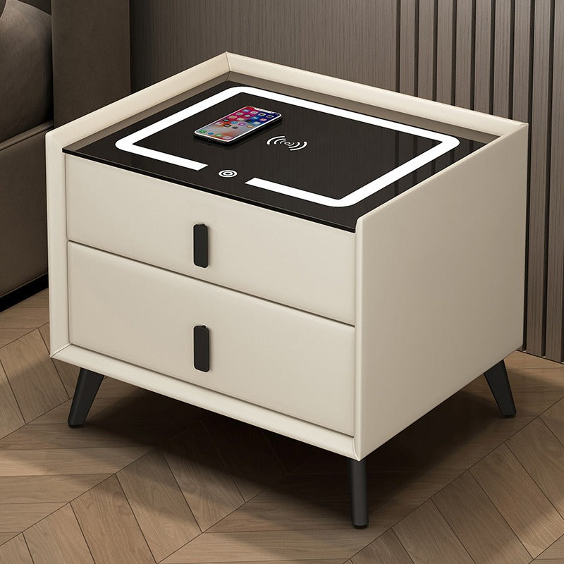 Smart Solid Wood Wireless Charging Bedside Table