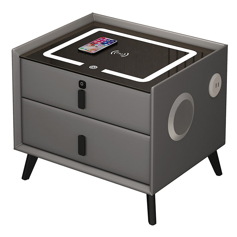 Smart Solid Wood Wireless Charging Bedside Table